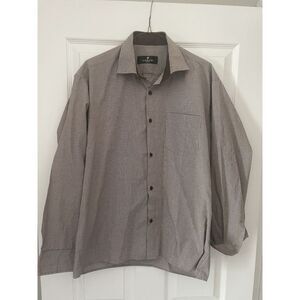 Men's Armani Burgundy Red Plaid Long Sleeve Button Up Dress Shirt Size Large